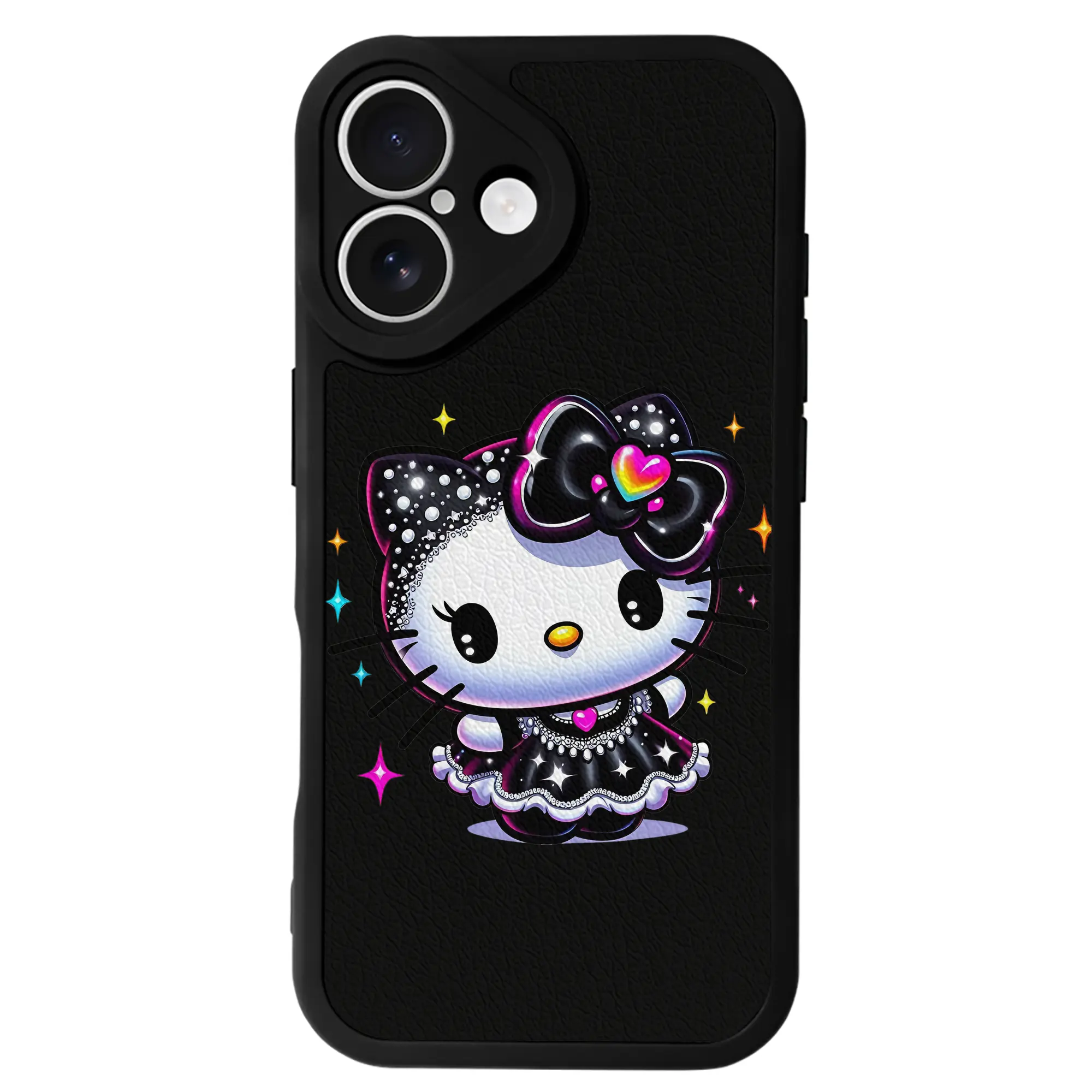 サンリオ グッズ,ハローキティ - IPhone 16シリーズ対応 ・ シリコンスマホケース ・ レザー調 ・ 高精度フィット ・ 耐衝撃 ・ ワイヤレス充電対応 ・ 精密カット